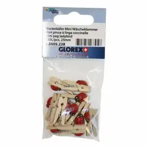 Marienkäfer Mini Wäscheklammer 25mm, 12st.