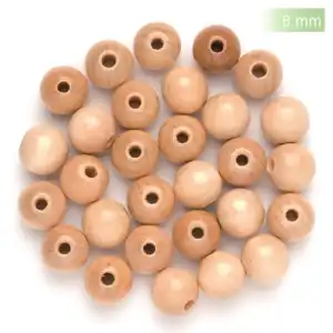 Holzperlen FSC100% 8 mm natur, 80 Stück