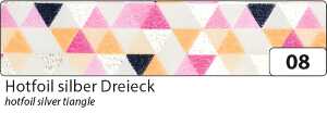 Washi Tape 5 m x 15 mm silber Dreieck - mit Heißfolien Prägung