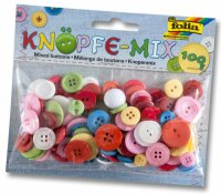 Knöpfe - Mix, 100g farbig sortiert