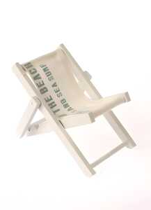 Liegestuhl Holz weiß, 16x9x1cm