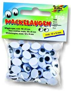 Wackelaugen oval D12mm FOLIA 751209 100ST