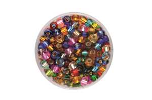 Rocailles 4,5mm 17g-Mix silbereinzug