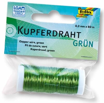 Kupferdraht 0,3mm x 80m grün