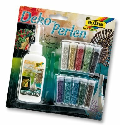 Dekoperlen-Set inkl. Deko-Kleber 90g