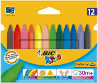 Bic Wachsmalkreide PLASTIDECOR Triangle 12-farbig...