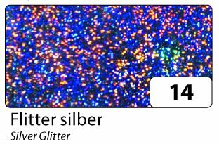 Holographische Folien Flitter in Silb. 40cm x1m