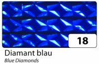 Holographische Folien Diamant in blau 40cm x 1m