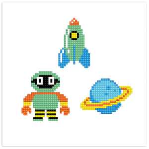 Diamond Dotz Dotzies Set Sticker Weltraum - 1 Set = 3 Stück - ab 8 J