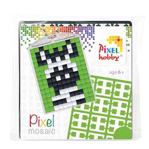 PRACHT Pixel Schlüsselring Set Zebra