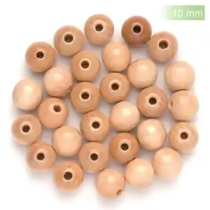 Holzperlen FSC100% 10mm orange-mix, 47 Stück