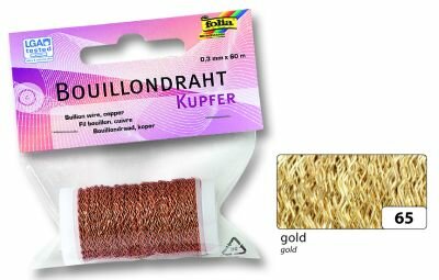 Bouillondraht, gold 0,3 mm x 60m