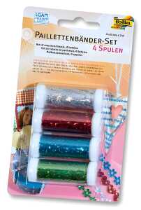 Paillettenbänder-Set 4 Spulen à 3m x 6mm
