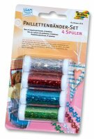 Paillettenbänder-Set 4 Spulen à 3m x 6mm