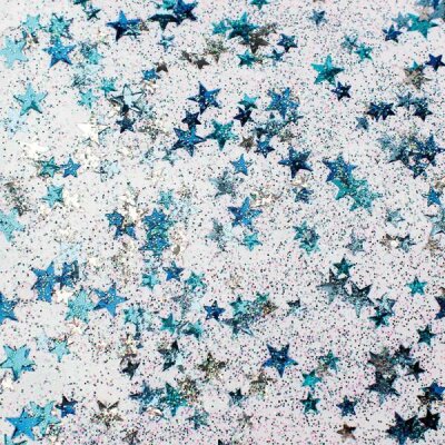 Glitterglue Flasche 53ml Confetti Sterne blau/silb