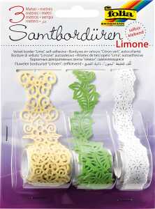Samtbordüren Limone 3er selbstklebend, 3x1m