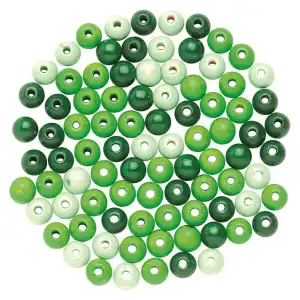 Holzperlen FSC100% 8 mm grün-mix, 80 Stück