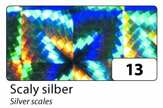 Holographische Folien Scaly in silber 40cm x 1m