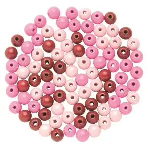 Holzperlen FSC100% 8 mm rosa-mix, 80 Stück