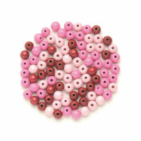 Holzperlen FSC100% 8 mm rosa-mix, 80 Stück