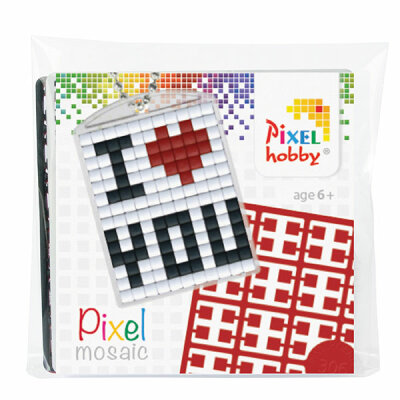 Pixel Schlüsselring Set I love You