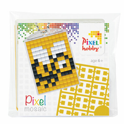 Pixel Schlüsselring Set Biene