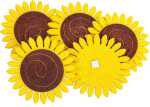 Filz-Sonnenblume 5 Stück, 5cm gelb/braun