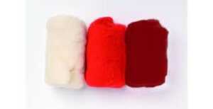 GLOREX Schafwolle 3 x 10g Rot-Mix