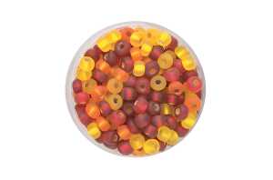 Rocailles matt sortiert gelborangerot 4,5mm 17g