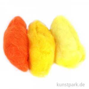 GLOREX Schafwolle 3 x 10g Gelb-Mix