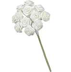 GLOREX Diorröschen 12 Blüten weiss