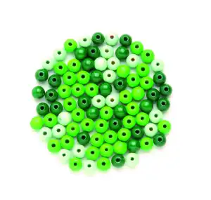 Holzperlen FSC100% 6 mm grün-mix, 118 Stück