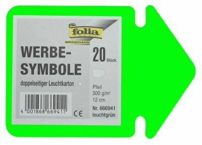 Werbe-Pfeil 12cm 20 Stück Leuchtgrün