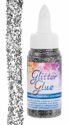 Glitterglue Flasche 60ml Dosierverschluss silber