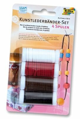 Kunstlederbänder-Set 4 Spulen à 1,5m x 3mm