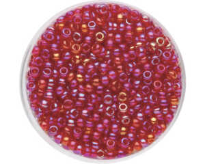 Rocailles 2,6mm, 17g Rainbow rot