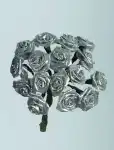GLOREX Diorröschen 12 Blüten silber