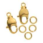 Karabiner drehbar 12mm 2 Stück, goldfarben