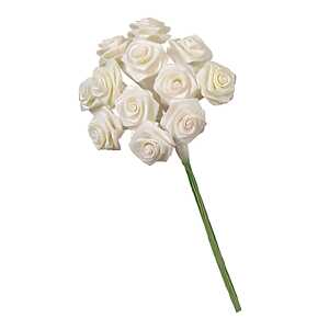 GLOREX Diorröschen 12 Blüten creme