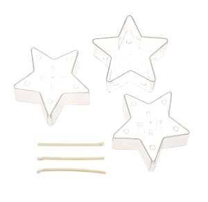 Teelichtkerzenform Stern 3 Stück - 55x55x25mm mit Docht