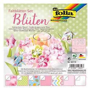 Faltblätter Set 170 Blatt sortiert im Format 15x15cm, Format 7,5x7,5cm