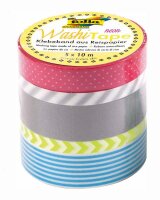 Washi Tapes 10m Neon Gelb 5 Motive - Klebeband aus...