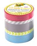 Washi Tapes 10m Neon Gelb 5 Motive - Klebeband aus...