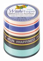 Washi Tapes 10m Strip Neon I 3er Set - Klebeband aus...