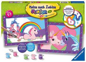 Malen nach Zahlen Bild Junior Bunte Einhornwelt