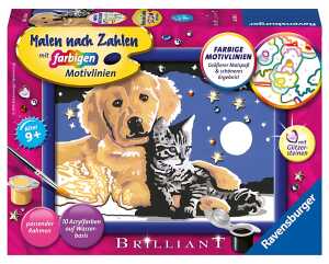 Malen nach Zahlen Bild 130x180mm Sternenhimmel mit Glitzersteinen