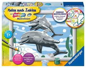 Malen nach Zahlen Bild 180x130mm Delfine