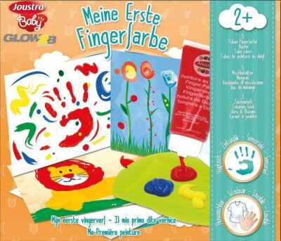 Meine erste Fingerfarbe inkl. Zubehör - 5 Farben, Mischbehälter, Zeichenheft