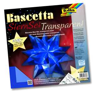 Bastel-Set Bascetta-Stern 30x30cm 32 Blatt blau