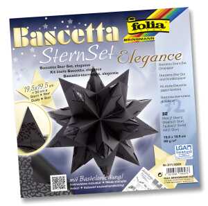Bascetta-Stern Set 19,5x19,5cm schwarz,32Bl.